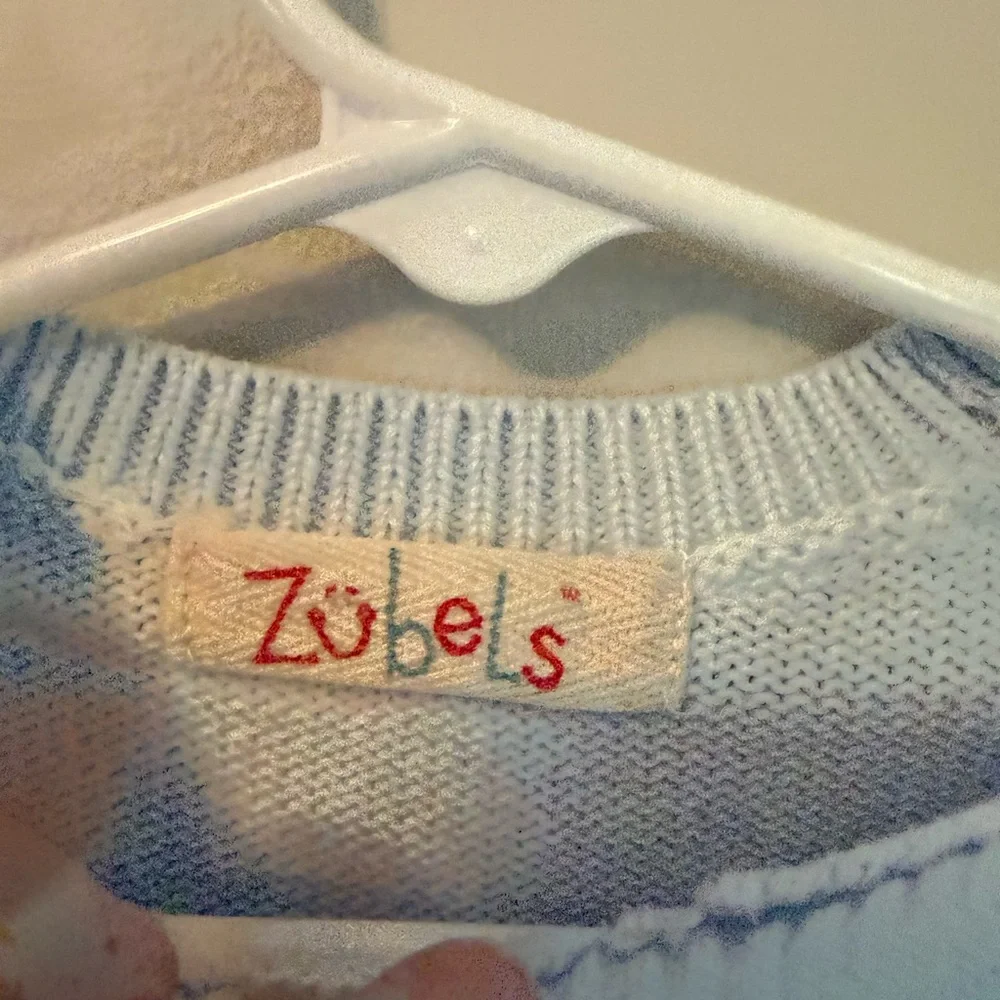 Zubels Light Blue Snowman Sweater for Kids